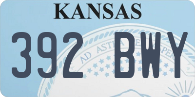 KS license plate 392BWY
