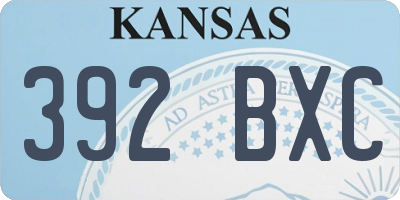 KS license plate 392BXC