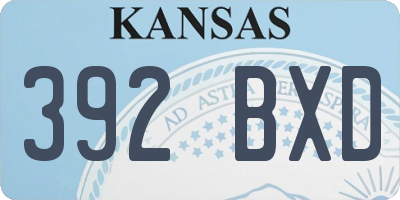 KS license plate 392BXD