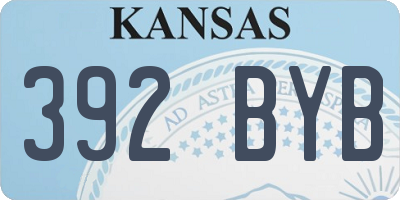 KS license plate 392BYB