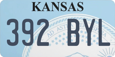 KS license plate 392BYL