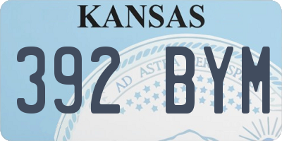 KS license plate 392BYM