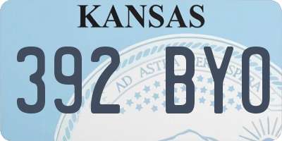 KS license plate 392BYO