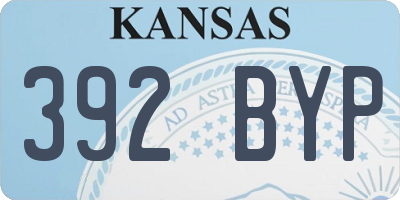 KS license plate 392BYP