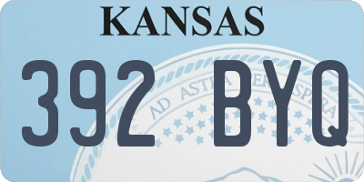 KS license plate 392BYQ