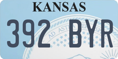 KS license plate 392BYR