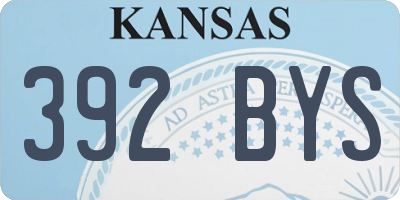 KS license plate 392BYS