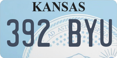 KS license plate 392BYU