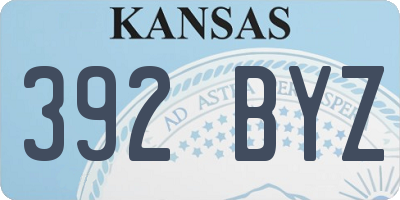 KS license plate 392BYZ