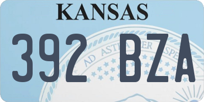 KS license plate 392BZA