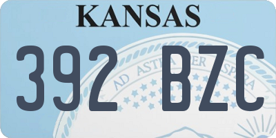 KS license plate 392BZC