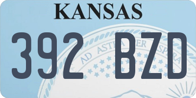 KS license plate 392BZD