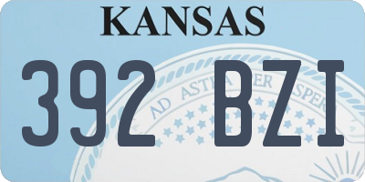 KS license plate 392BZI