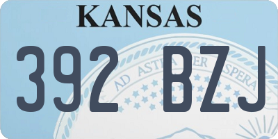 KS license plate 392BZJ