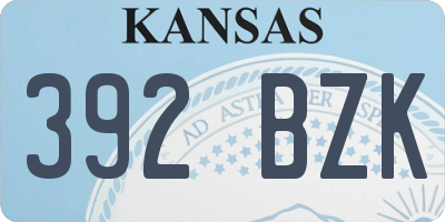 KS license plate 392BZK