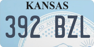 KS license plate 392BZL