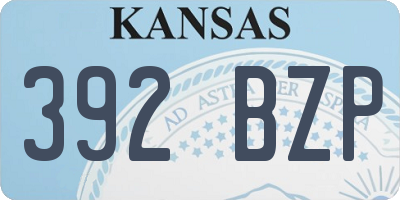 KS license plate 392BZP