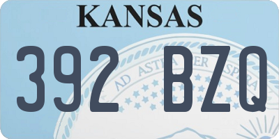 KS license plate 392BZQ