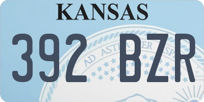 KS license plate 392BZR