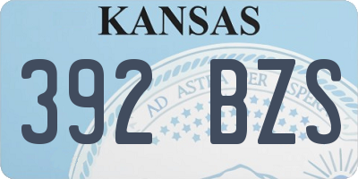 KS license plate 392BZS