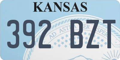 KS license plate 392BZT