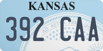 KS license plate 392CAA