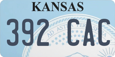 KS license plate 392CAC