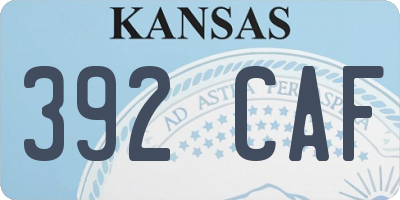 KS license plate 392CAF