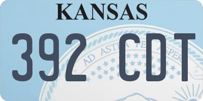 KS license plate 392CDT