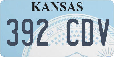 KS license plate 392CDV