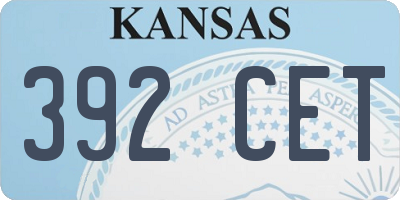 KS license plate 392CET
