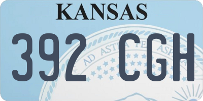 KS license plate 392CGH