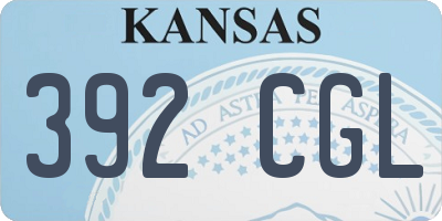 KS license plate 392CGL