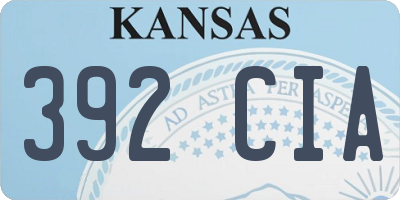 KS license plate 392CIA