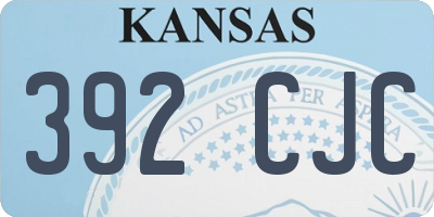KS license plate 392CJC
