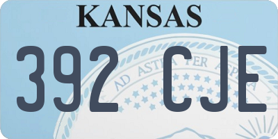 KS license plate 392CJE