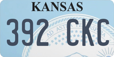 KS license plate 392CKC