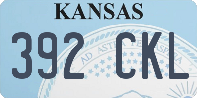 KS license plate 392CKL