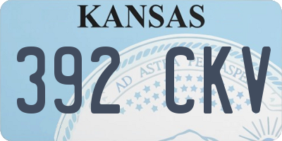 KS license plate 392CKV