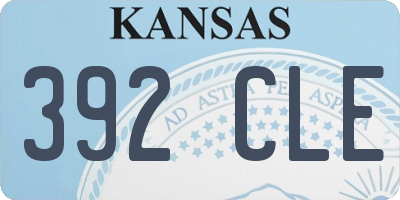 KS license plate 392CLE