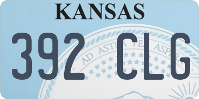 KS license plate 392CLG