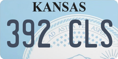 KS license plate 392CLS