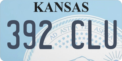 KS license plate 392CLU