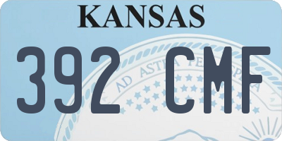 KS license plate 392CMF