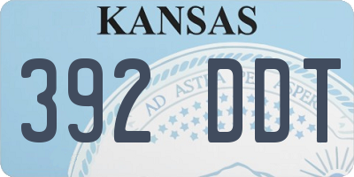 KS license plate 392DDT