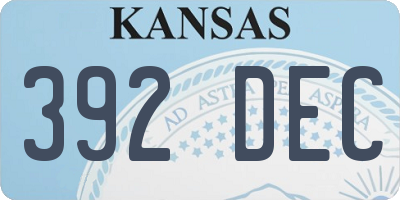 KS license plate 392DEC