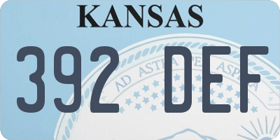 KS license plate 392DEF