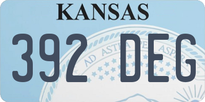 KS license plate 392DEG