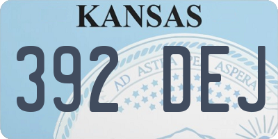 KS license plate 392DEJ