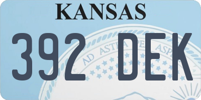 KS license plate 392DEK
